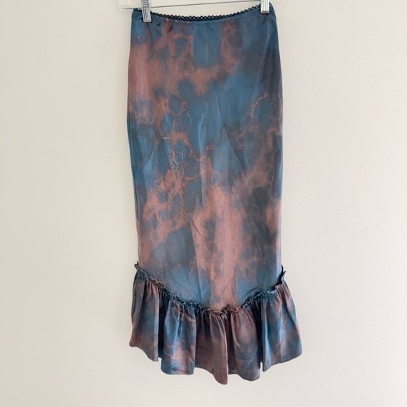 Vintage 90s OE Ombre Fishtail Midi Skirt Small - Picture 7 of 7